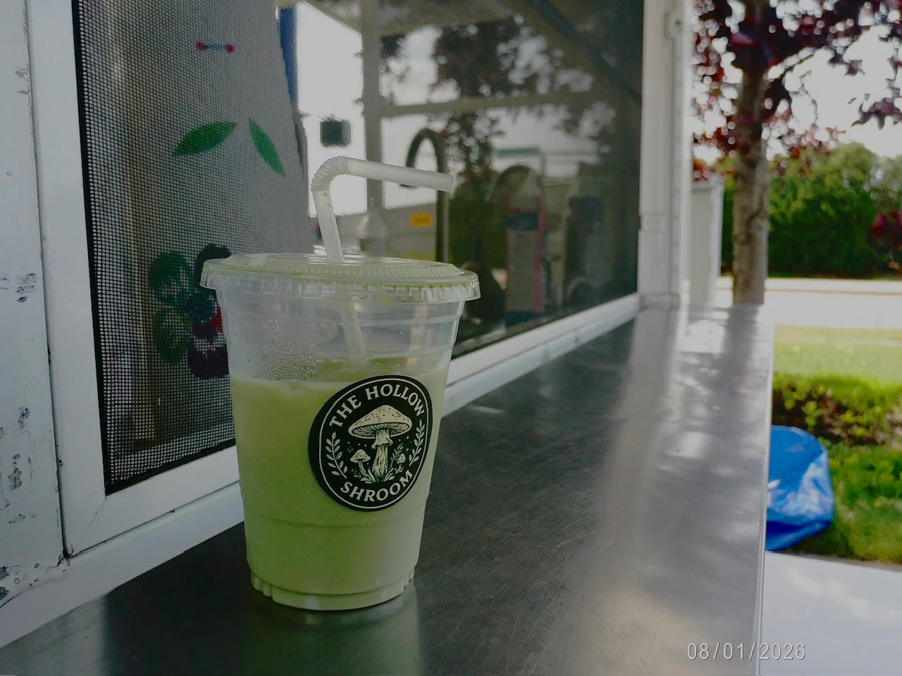Refreshing green drink from The Hollow Shroom food truck