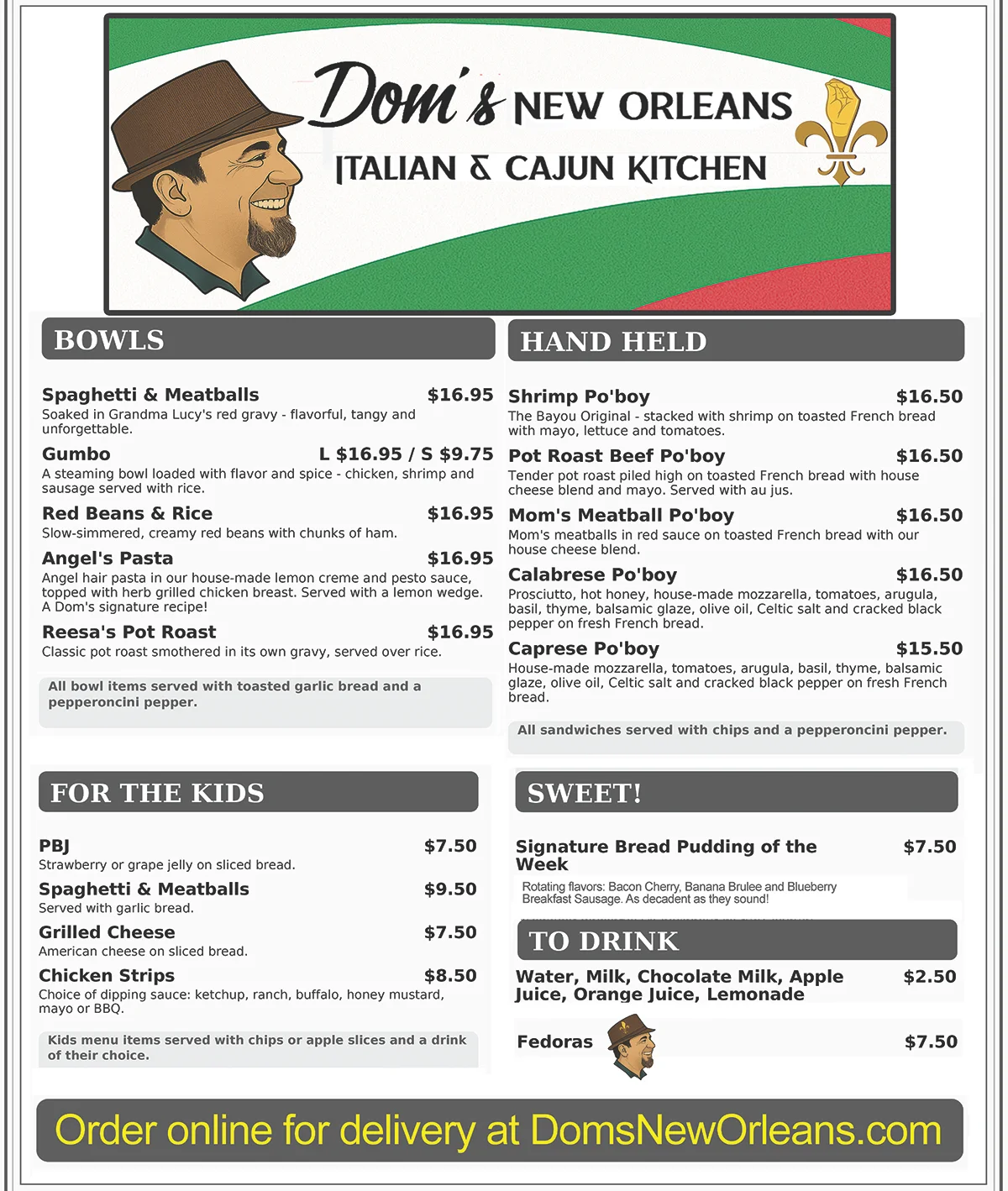 Italian and Cajun Food