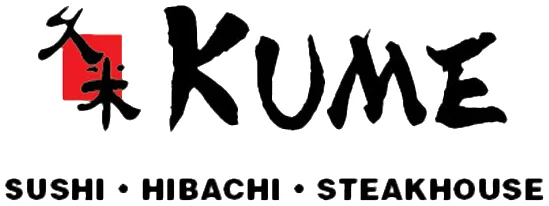 KUME restaurant logo featuring sushi and hibachi cuisine