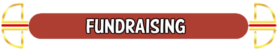 Fundraising event banner with bold text