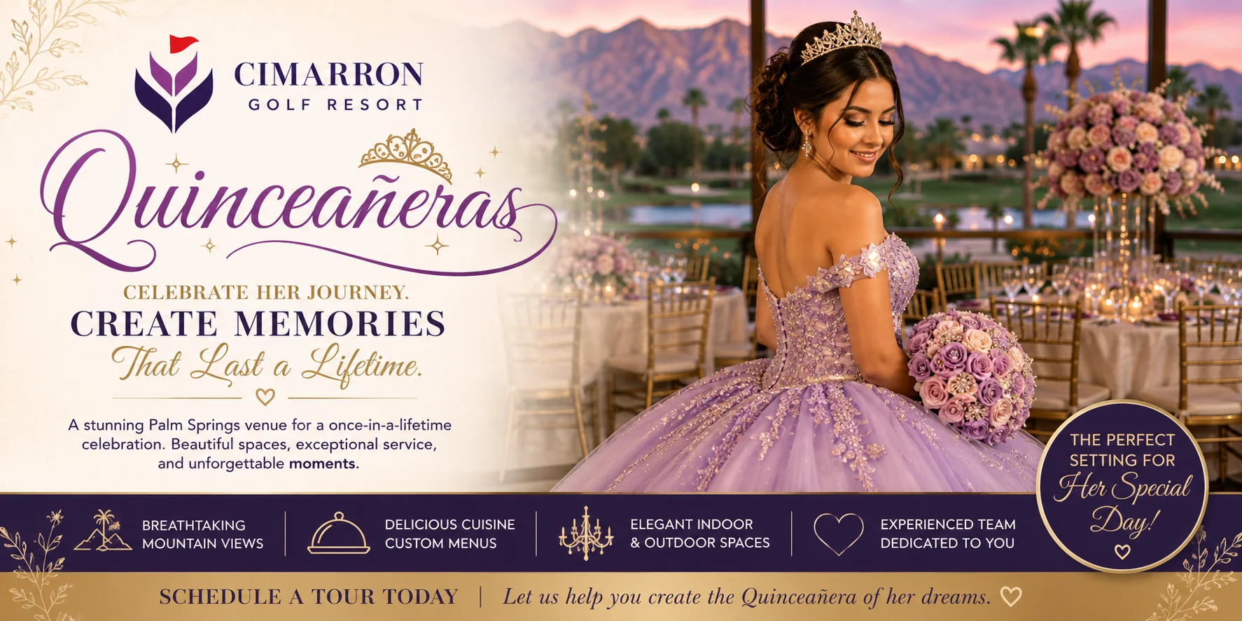 Elegant quinceañera celebration at Cimarron Golf Resort