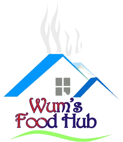 Logo of Wum's Food Hub featuring a house and steam