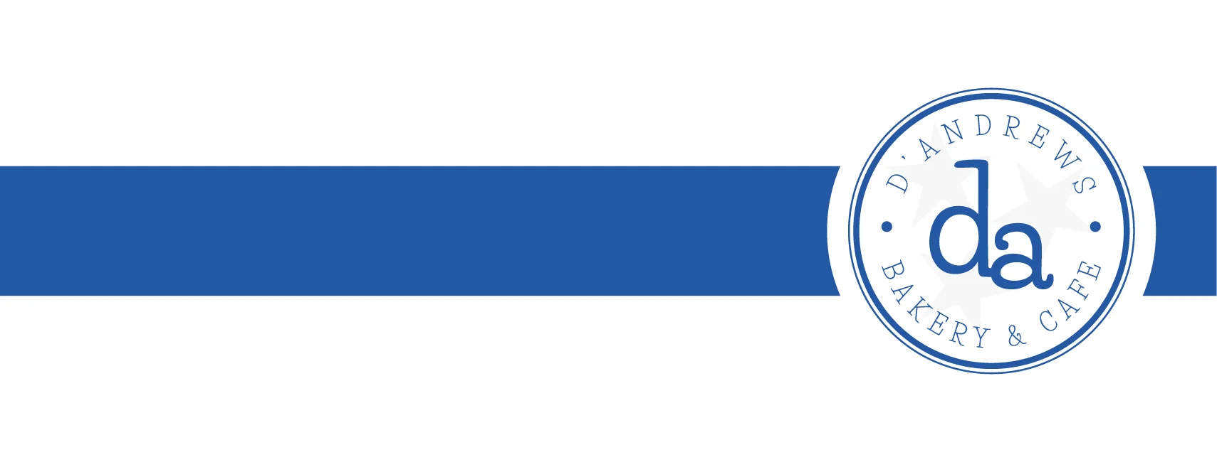 Logo of D'Andrews Bakery & Cafe with blue accents