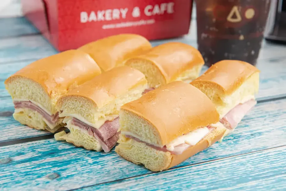 Savory ham and cheese sliders on soft rolls