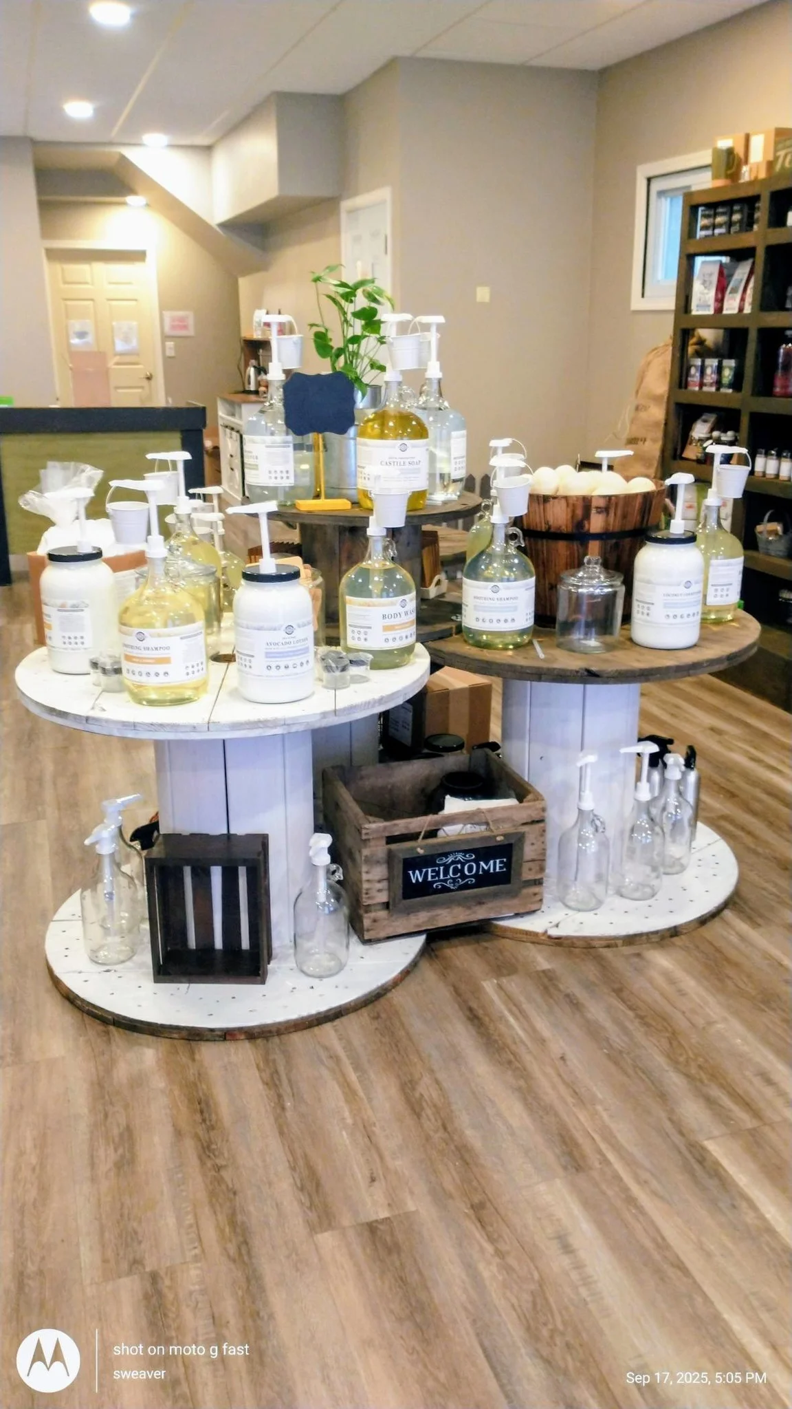 Display of eco-friendly personal care products