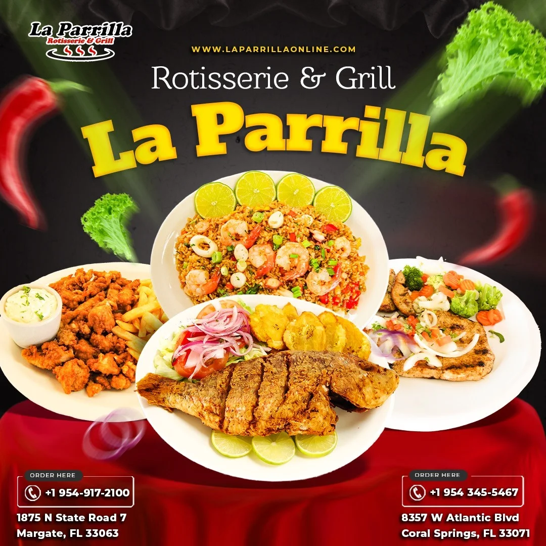 Delicious Latin American seafood paella with shrimp and lime
