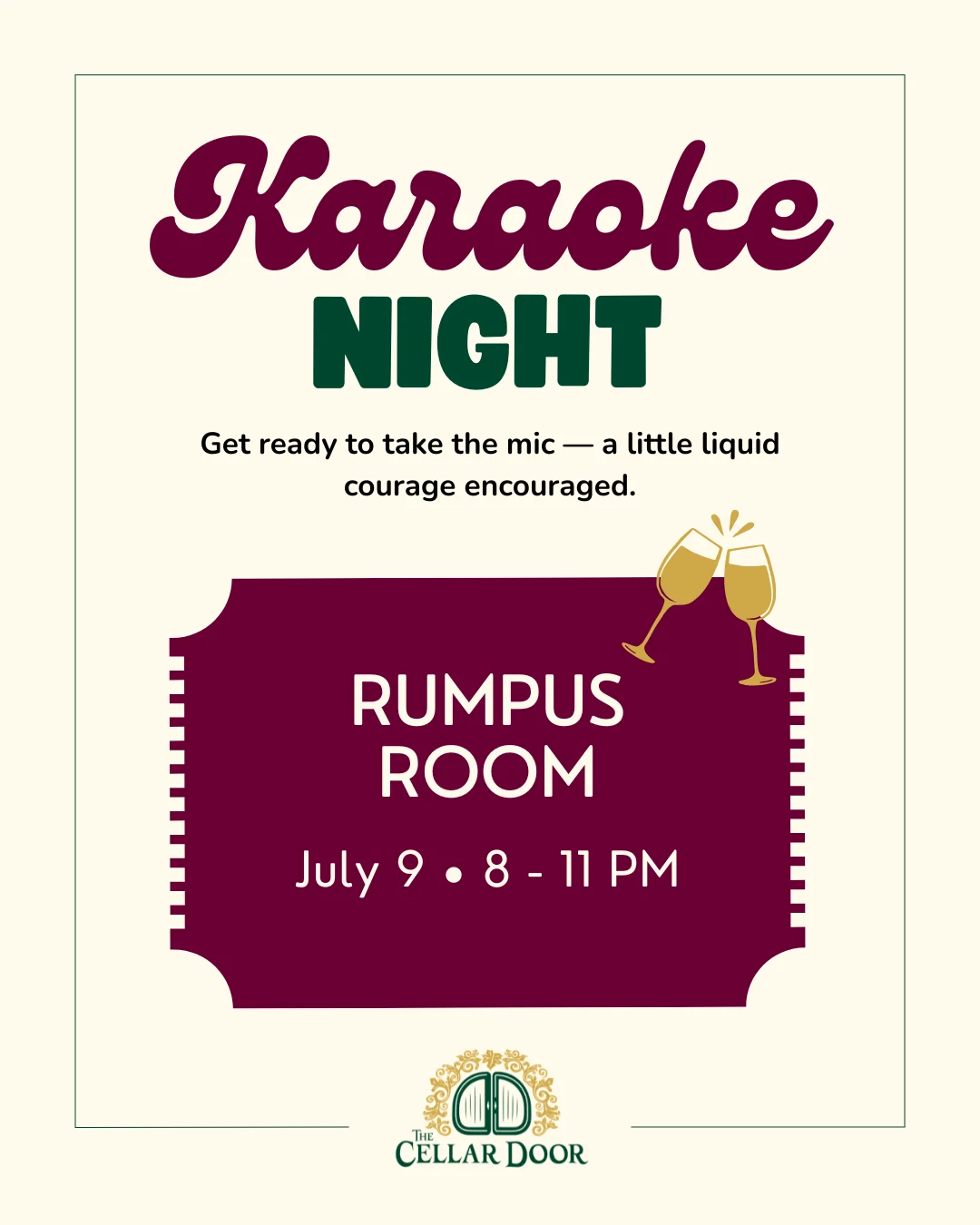 Trivia night event poster at The Cellar Door