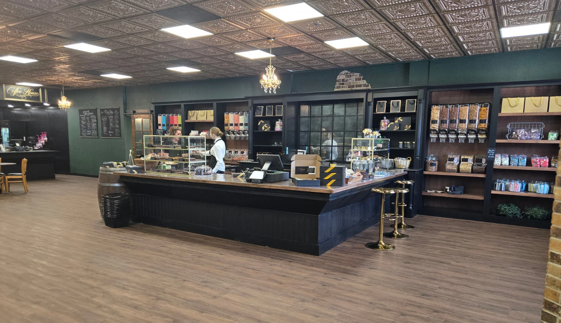 Charming coffee house interior with elegant decor
