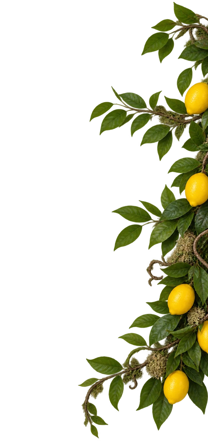 Vibrant lemon vine with fresh lemons and green leaves