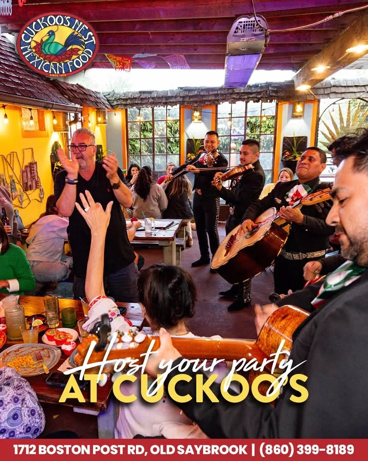 Vibrant restaurant interior with live mariachi music