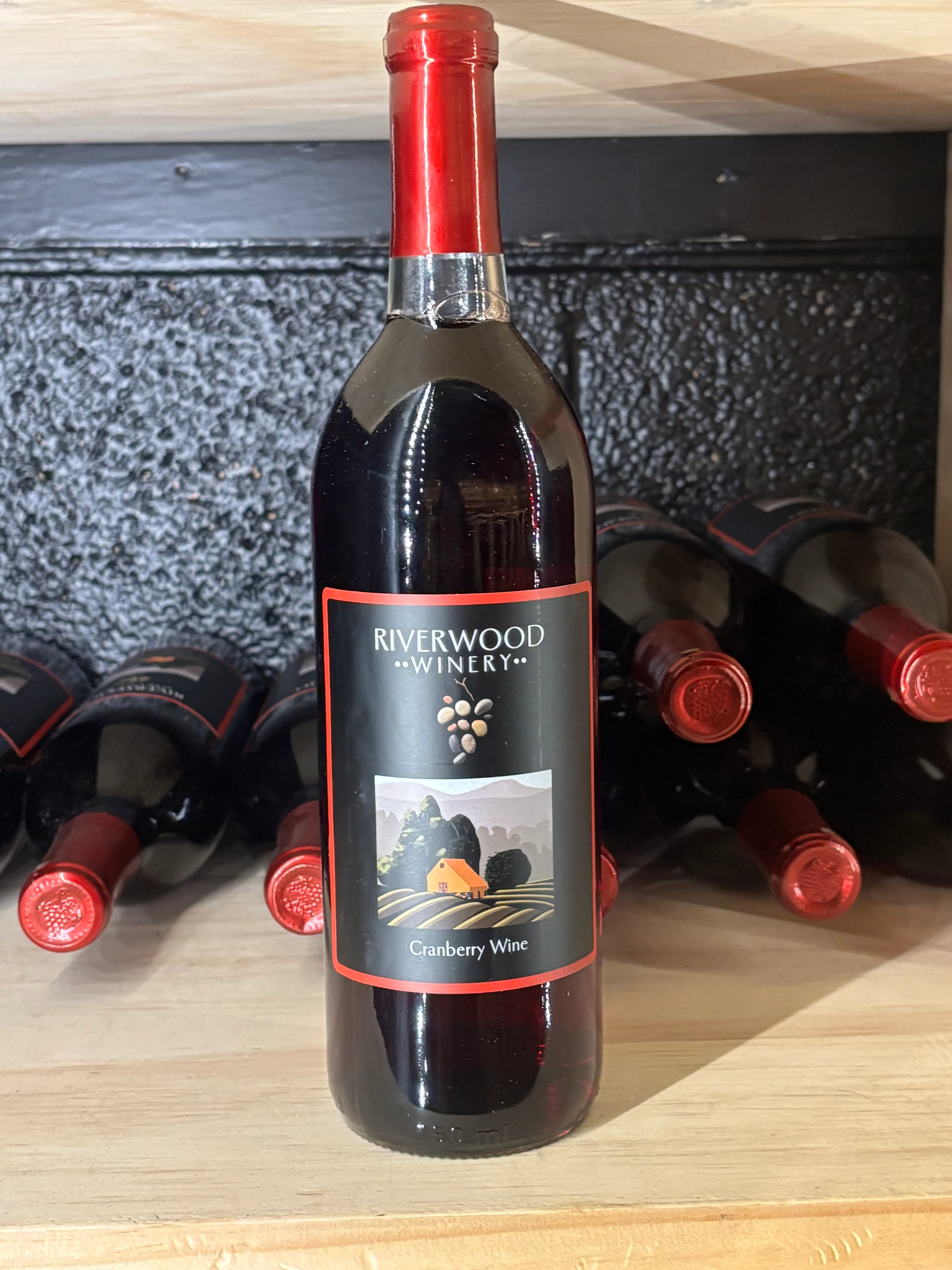 Bottle of Riverwood Winery Cranberry Wine