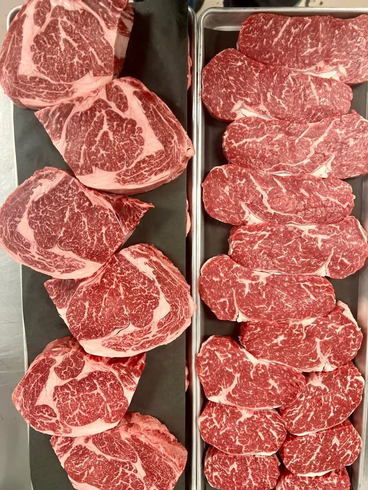 Premium marbled Wagyu beef cuts ready for grilling
