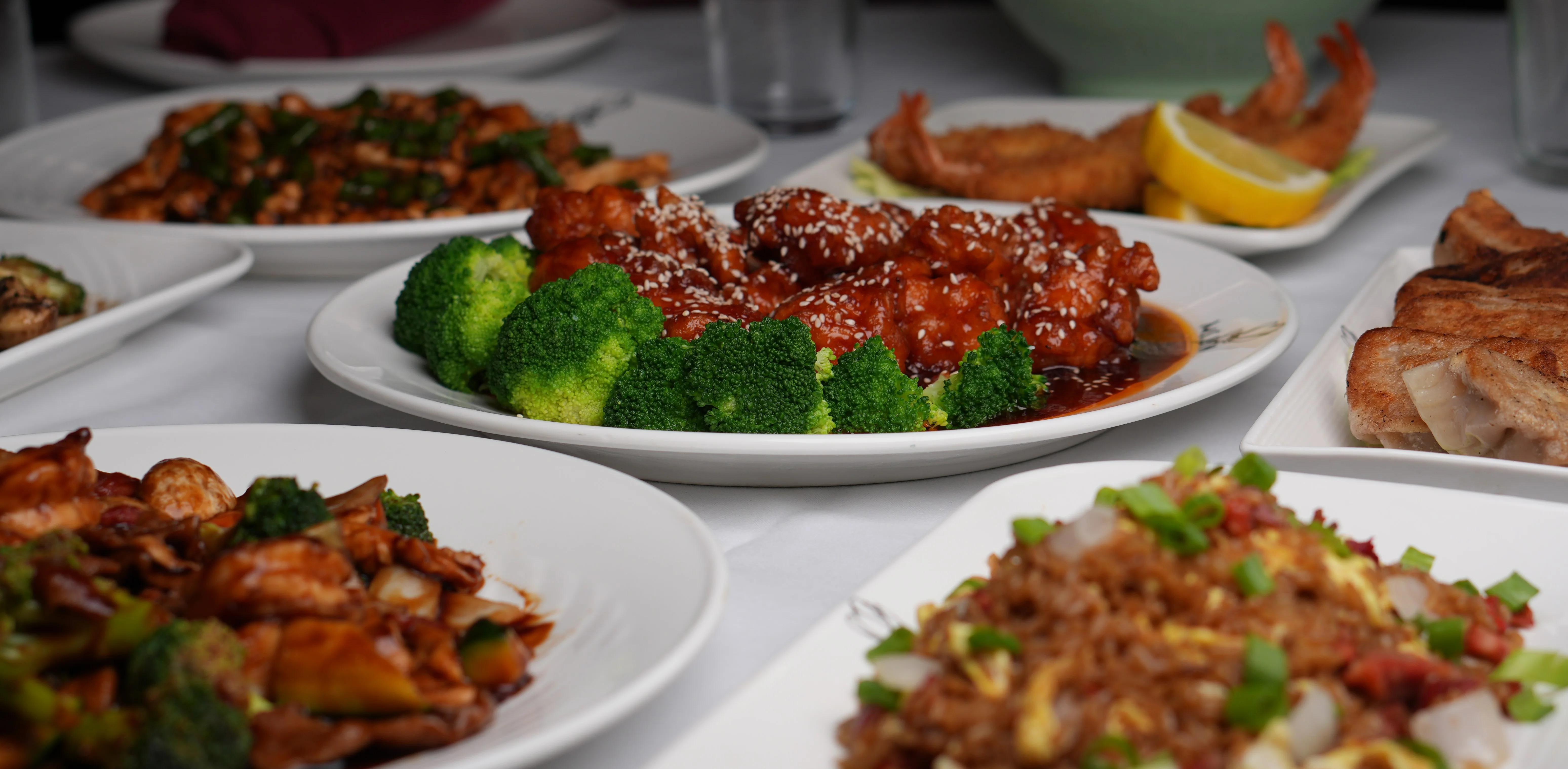 Chinese sweet and sour chicken with broccoli