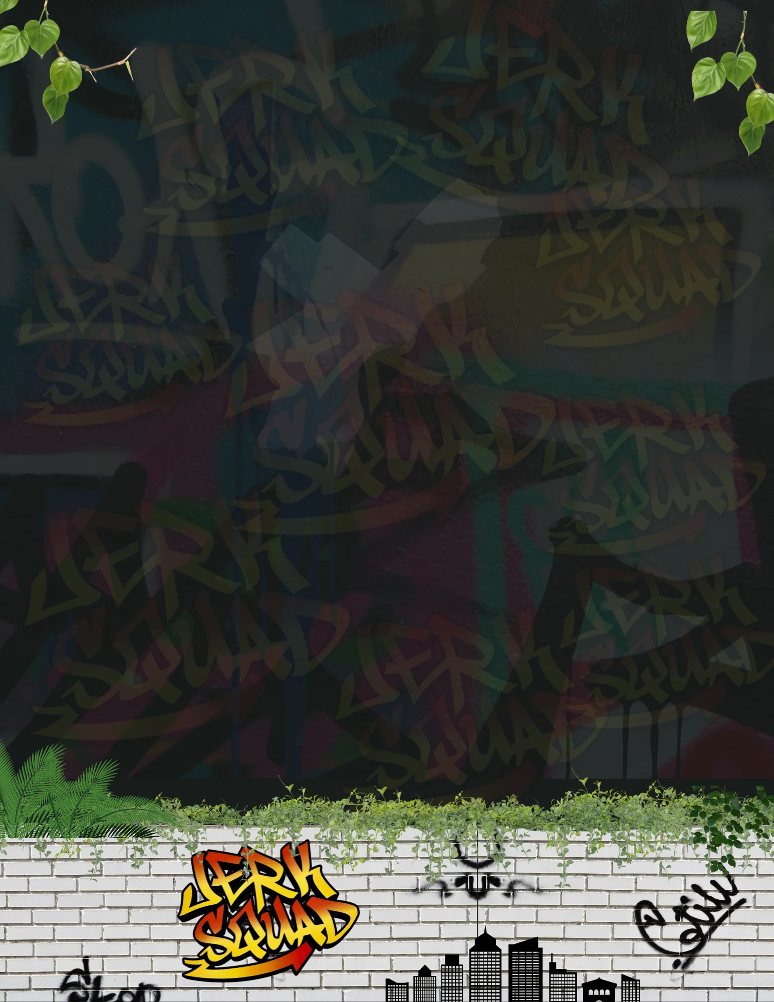 Urban graffiti art featuring vibrant colors and greenery