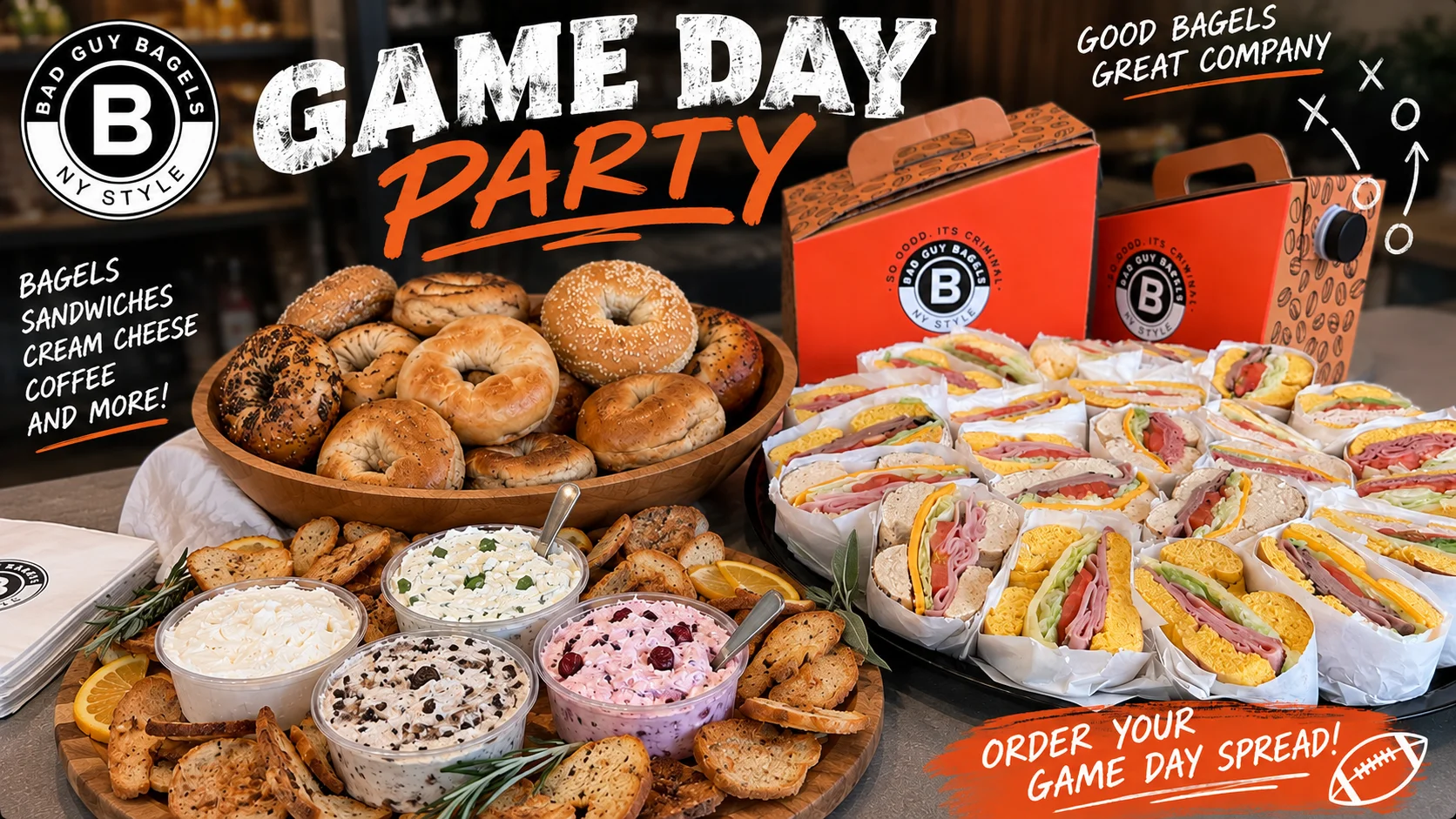 Assorted deli sandwiches on a platter
