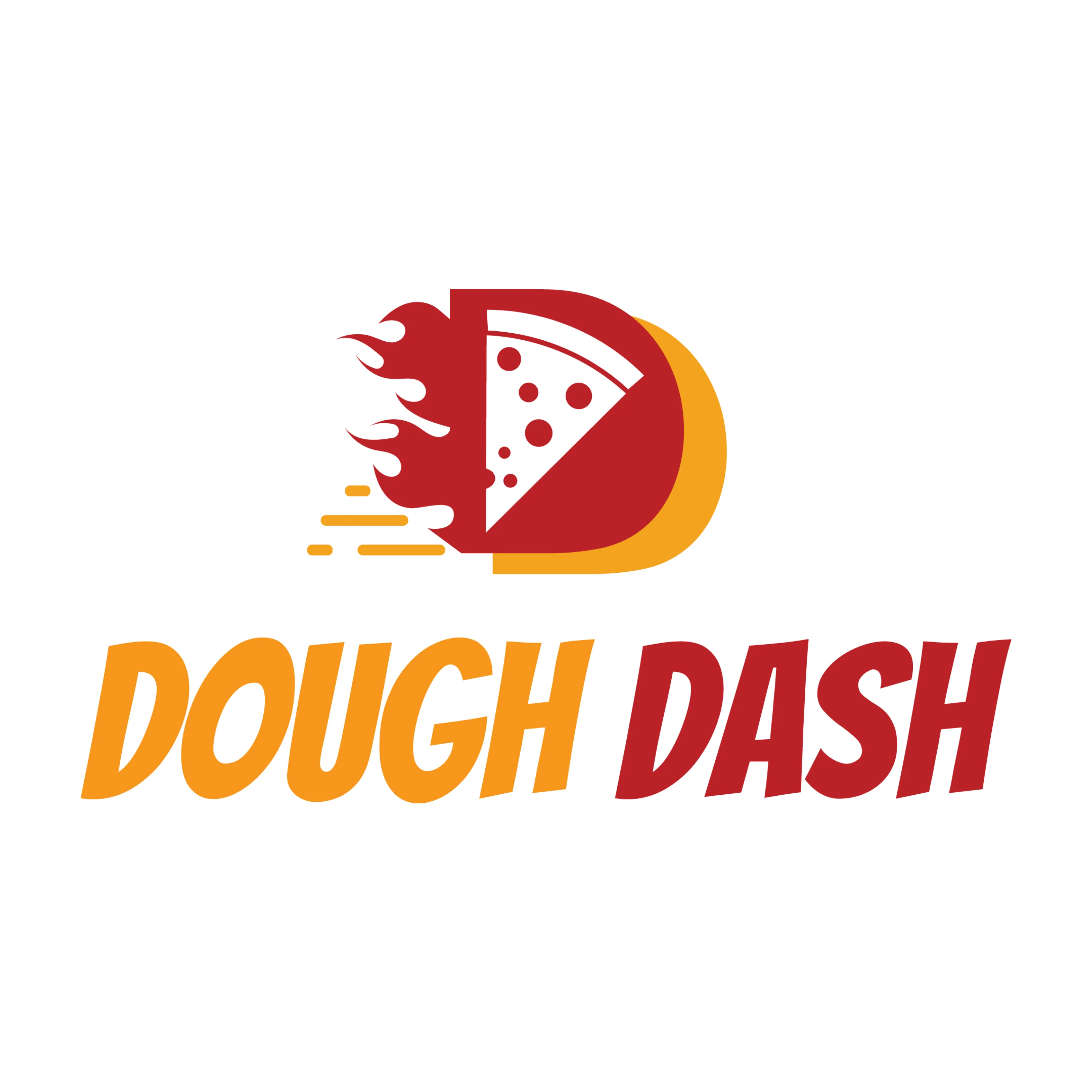Logo for Dough Dash, a pizza delivery service