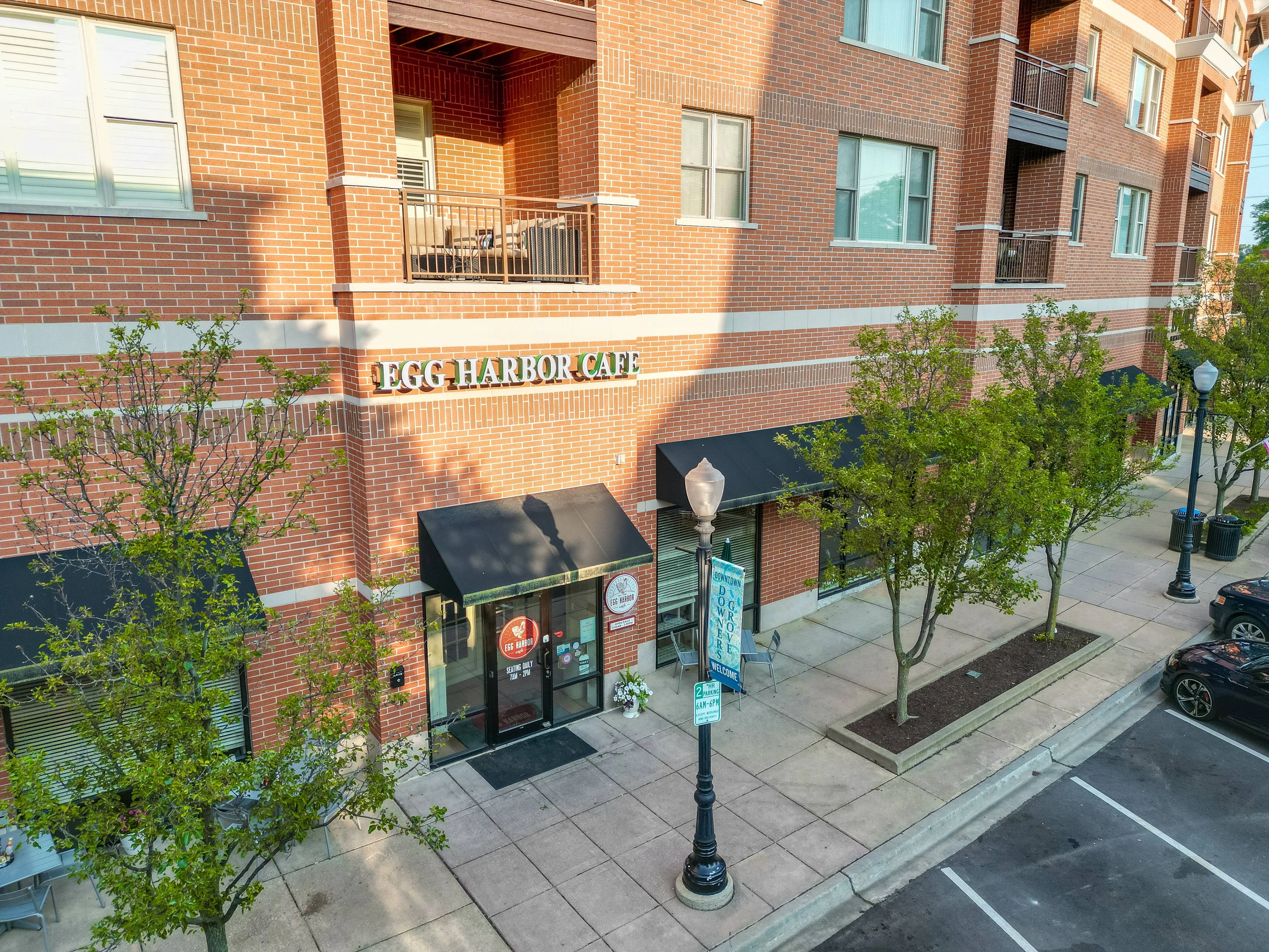 Cozy restaurant reception area with brick walls and welcoming decor