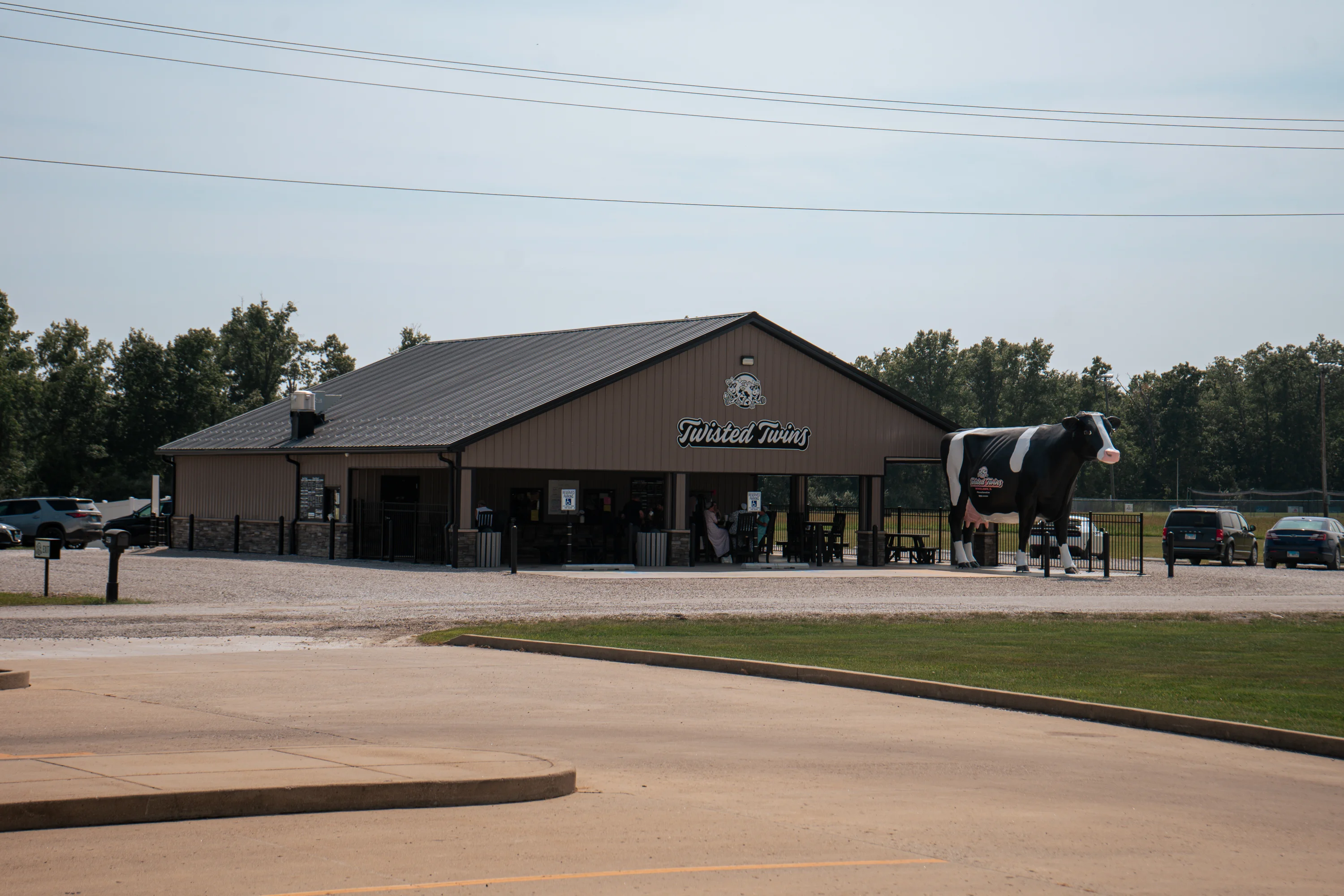 A landscape picture of a restaurant