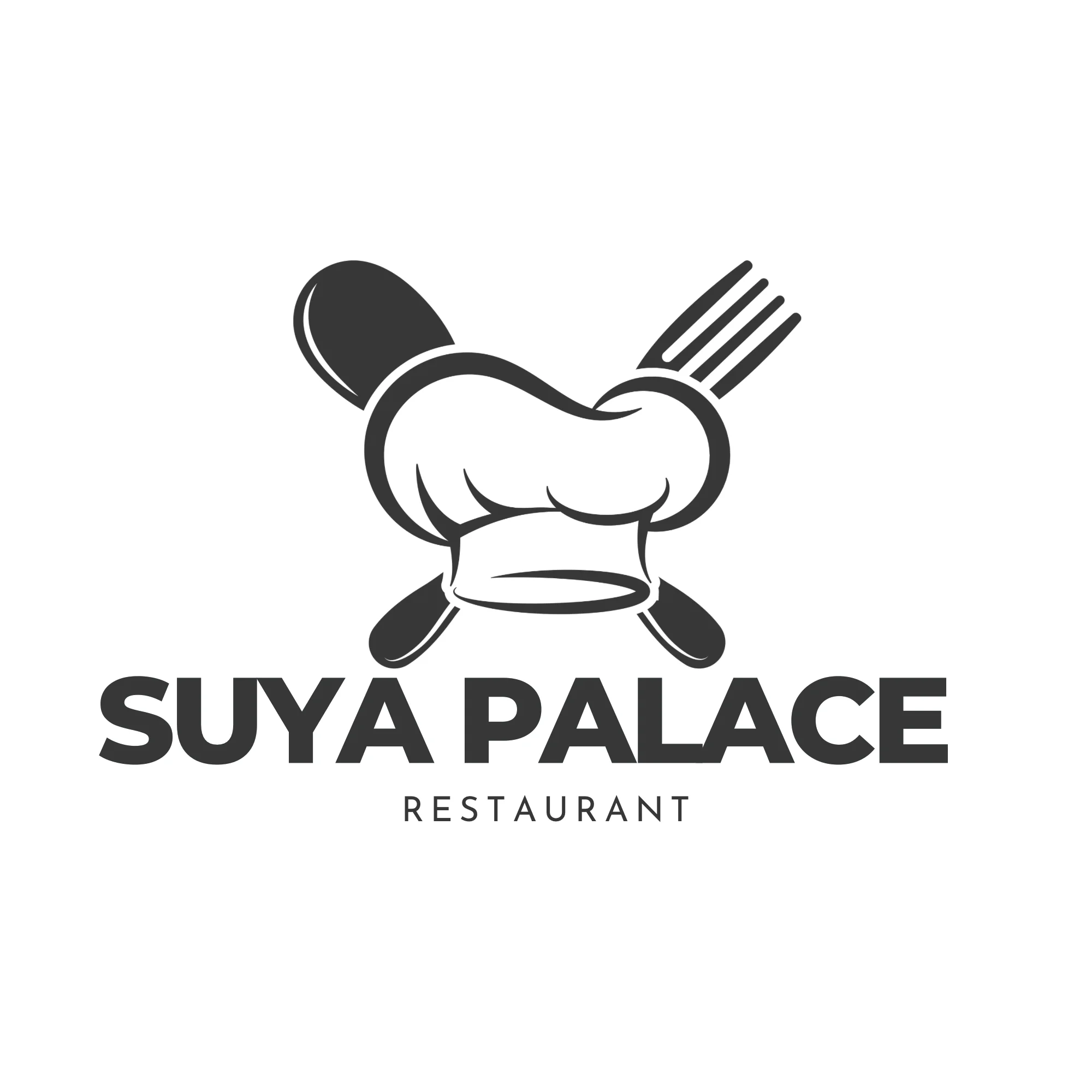 A logo featuring a chef's hat crossed with a knife and fork, accompanied by the name of the restaurant.
