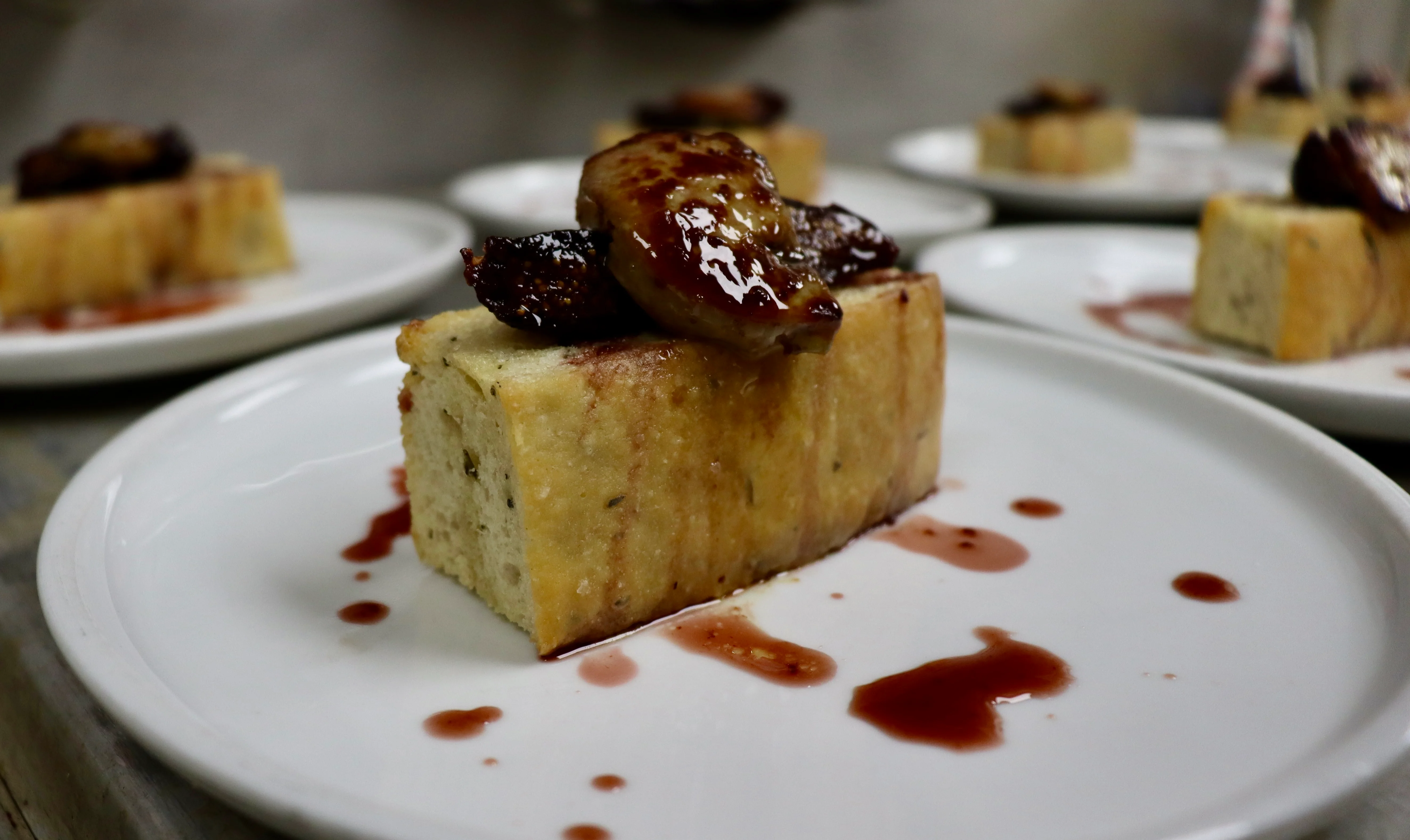French foie gras on brioche with berry sauce
