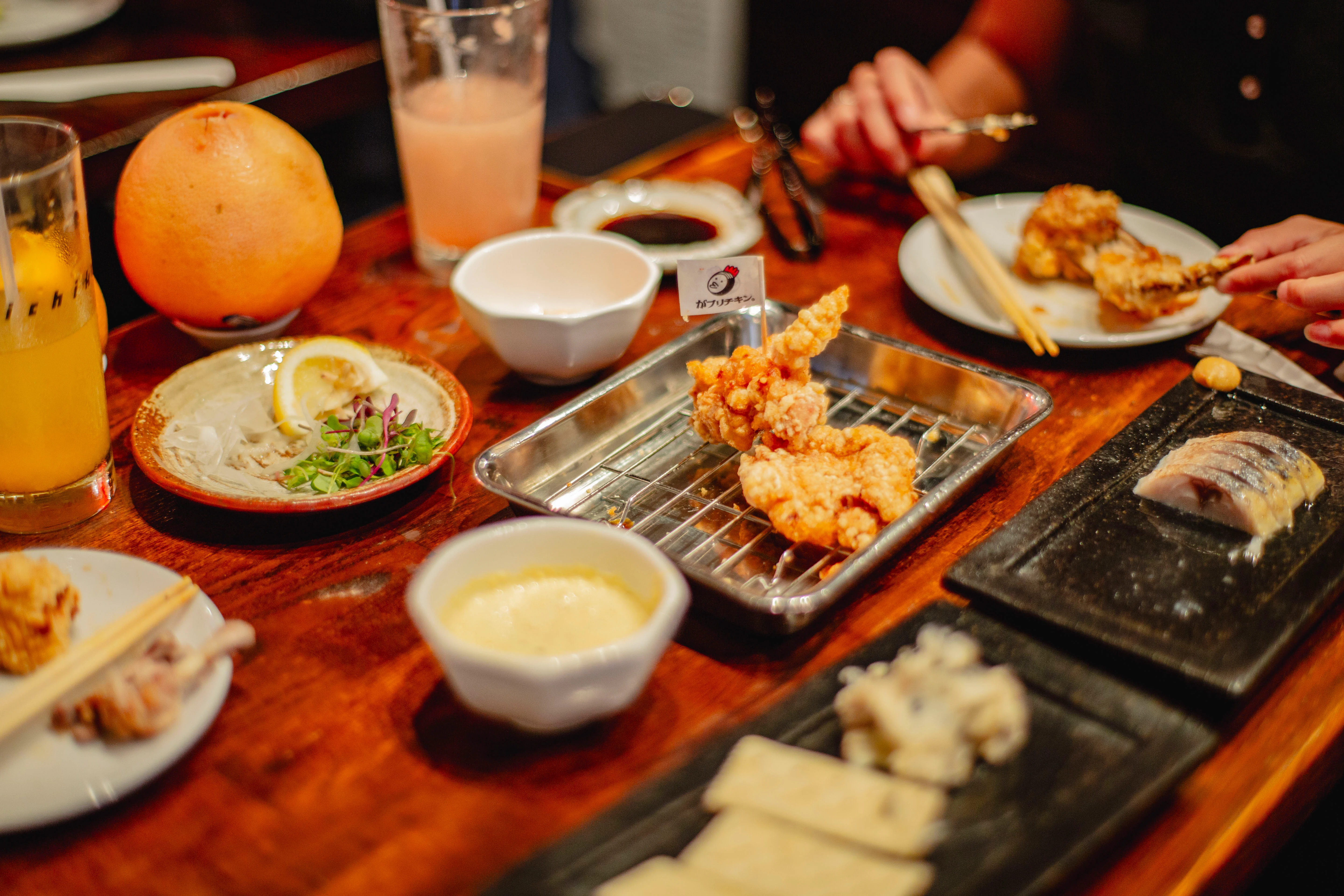 Japanese karaage chicken served with dipping sauce