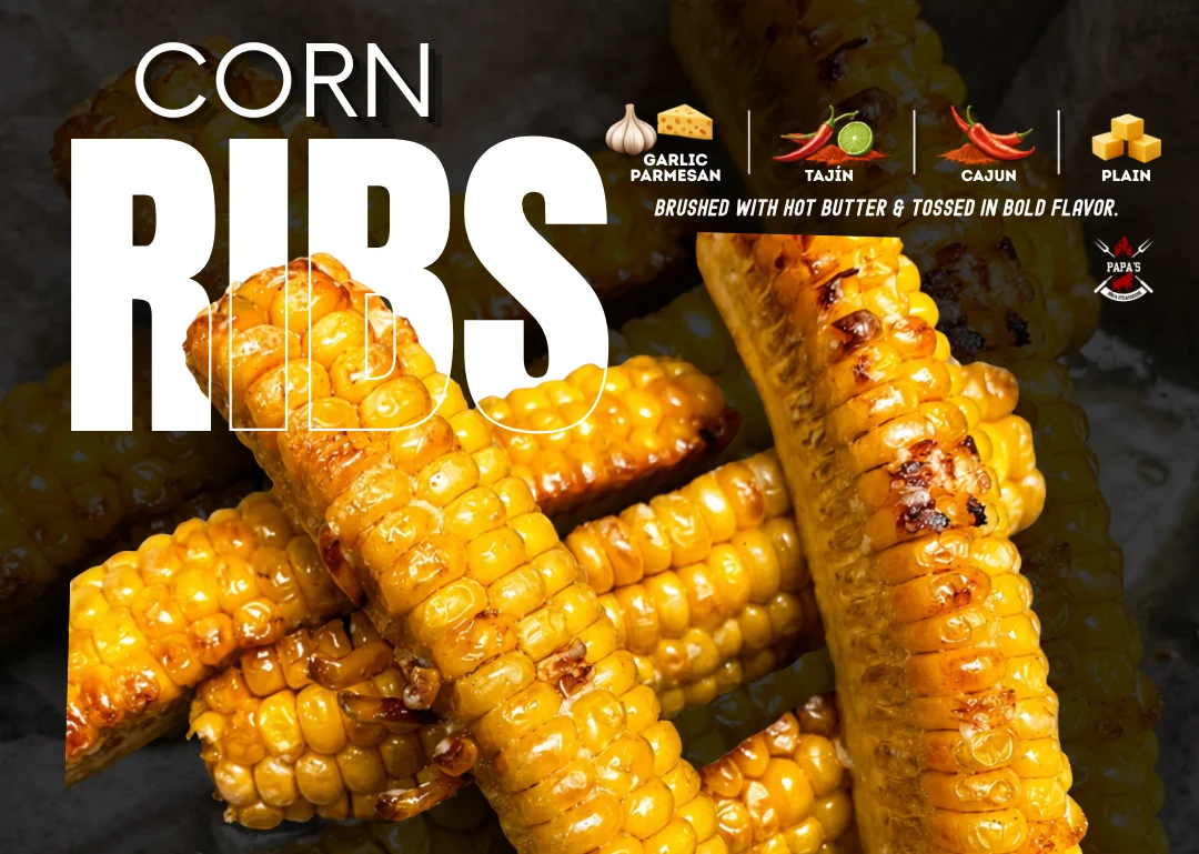 Grilled corn ribs seasoned with bold flavors