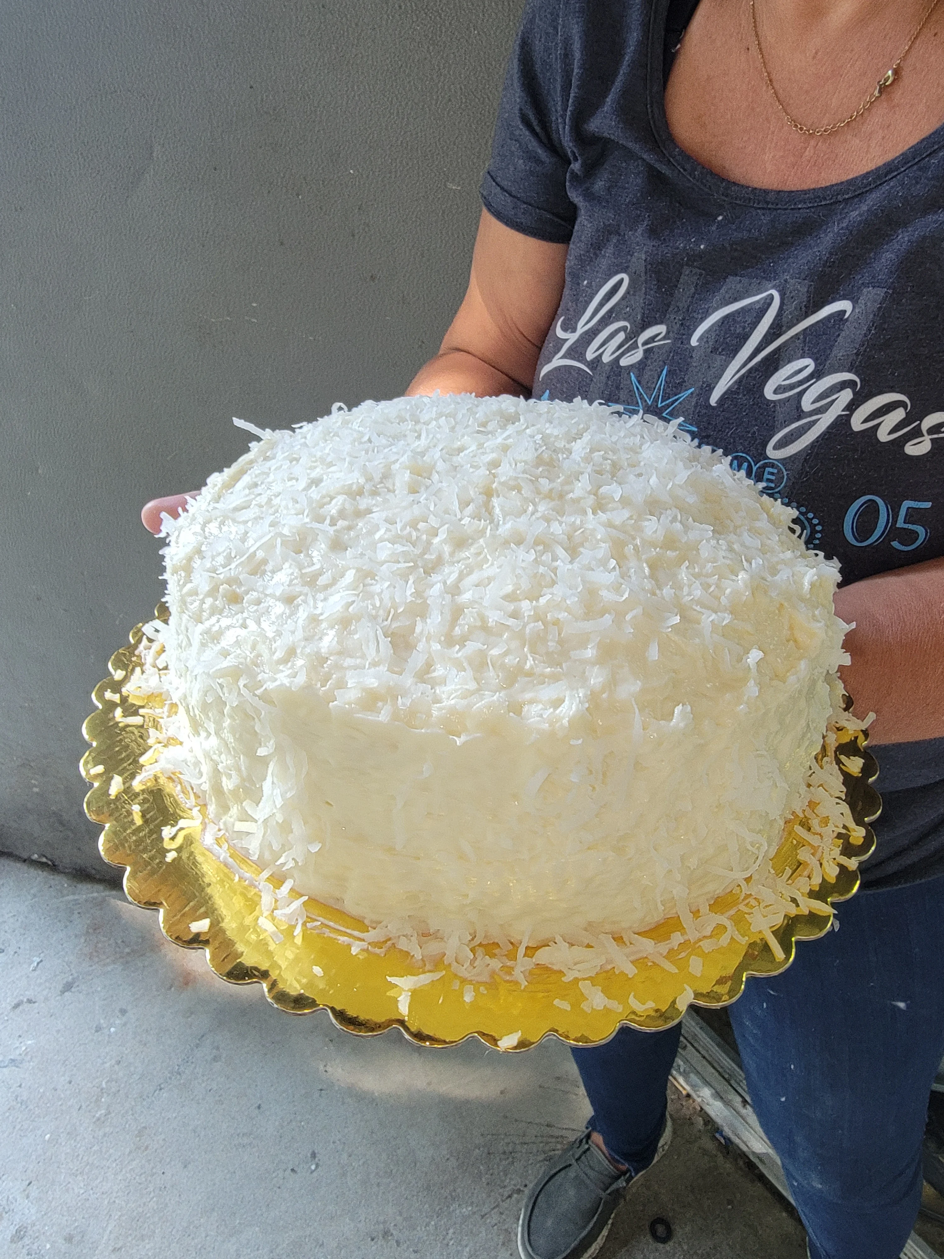 Classic coconut cake with fluffy frosting