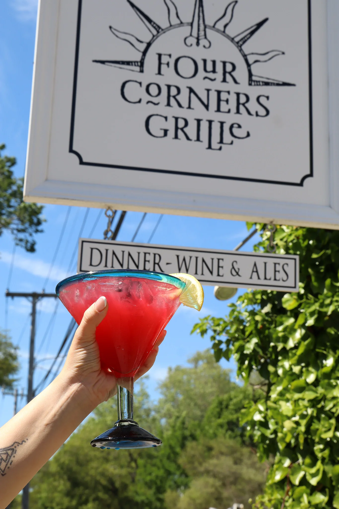 Colorful cocktail at Four Corners Grille restaurant