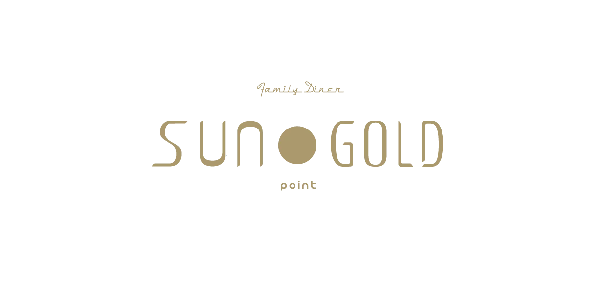 A stylized logo for a family diner named 'Sun Gold' in elegant typography.