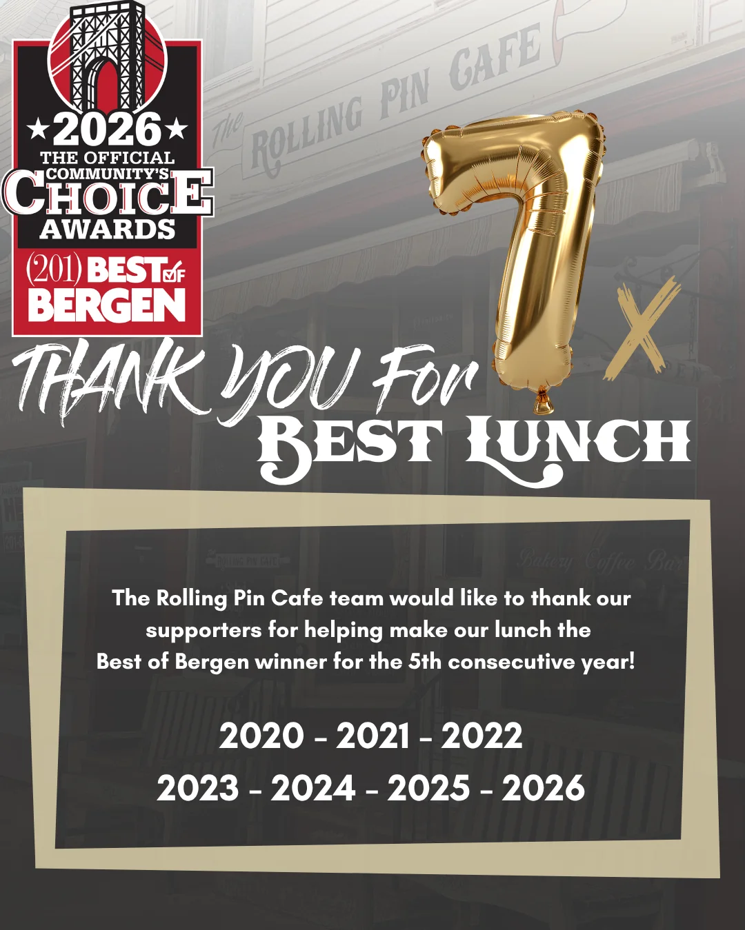 Bergen County's Best Lunch Award 2026
