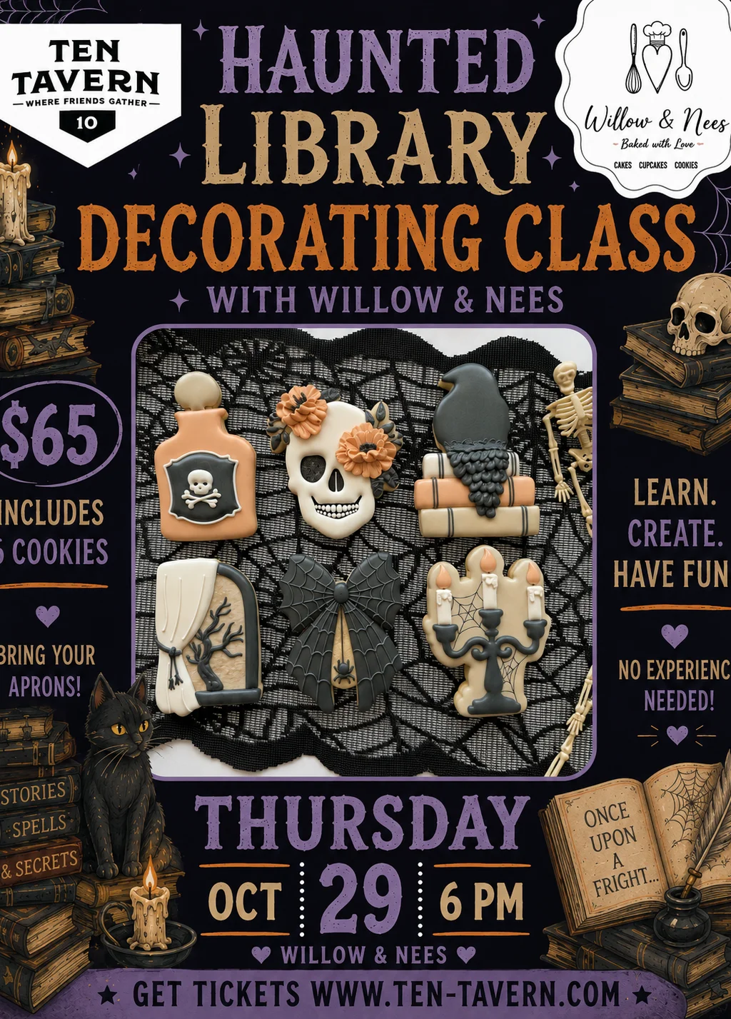 Haunted Library Cookie Decorating