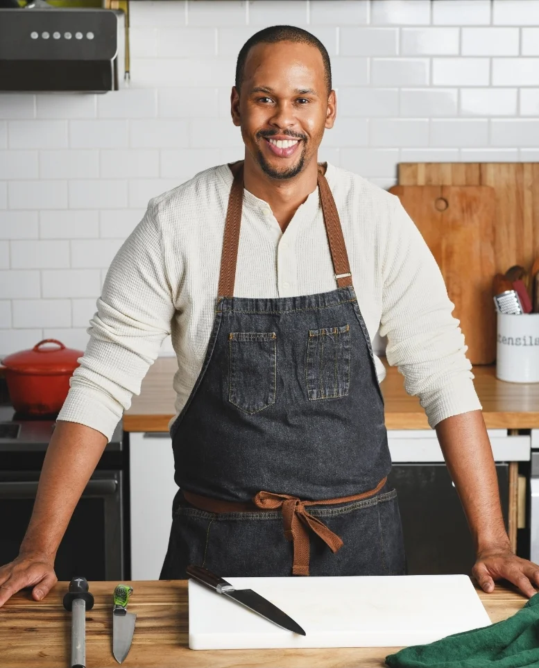 Chef in a kitchen preparing for cooking