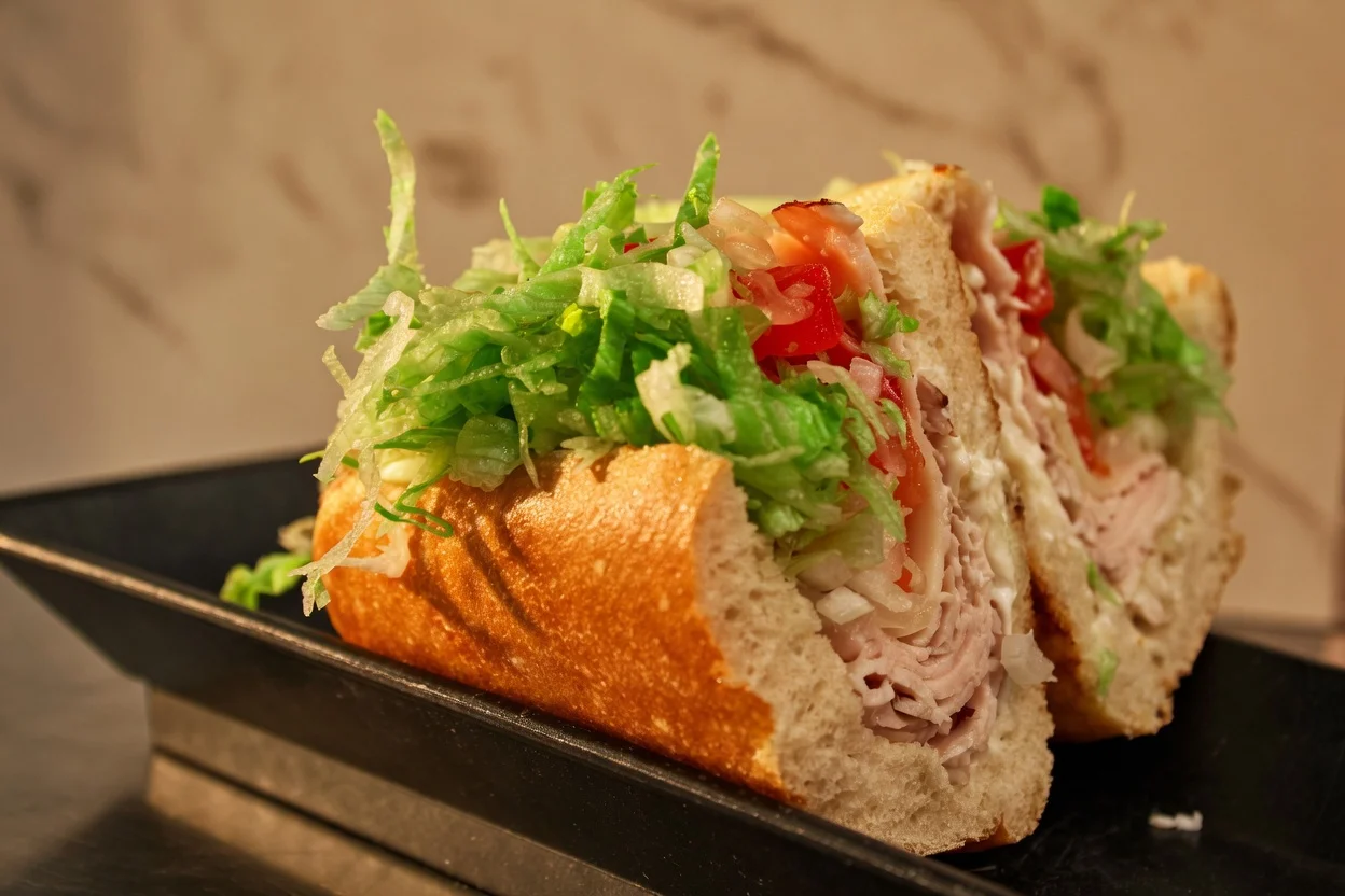 Classic turkey sub sandwich with fresh lettuce and tomatoes