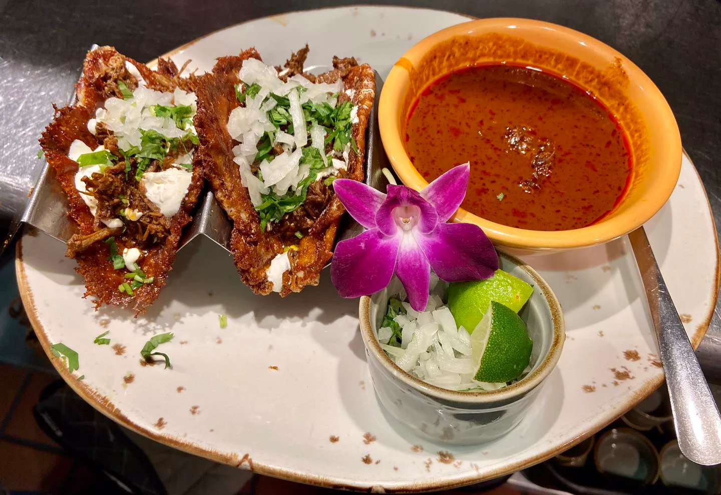 Crispy Mexican tacos with beef and salsa