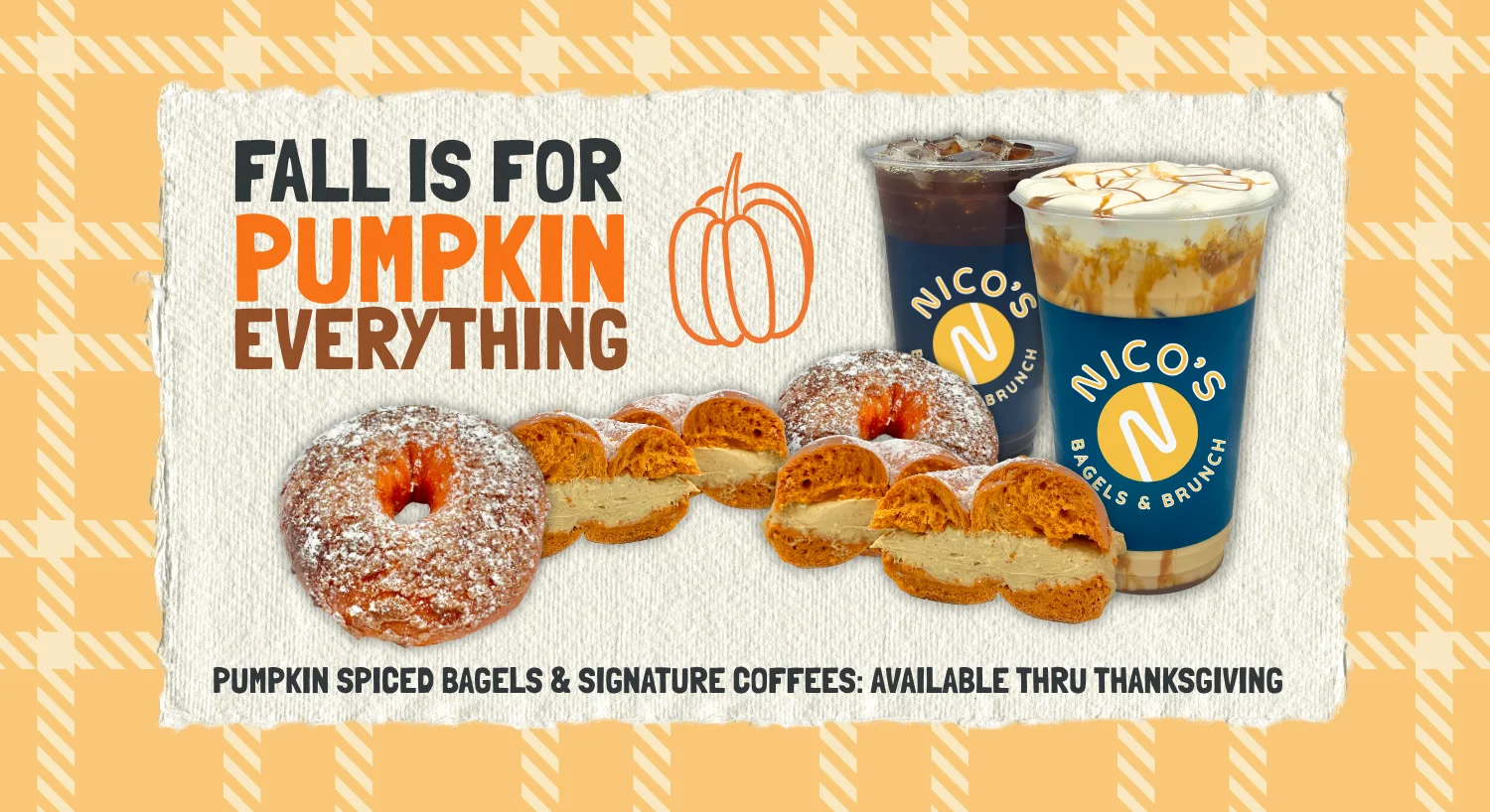 Pumpkin Spiced Bagels & Signature Coffees: Available Now Thru Thanksgiving