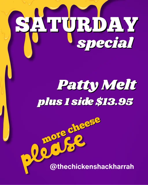 Patty melt sandwich special with cheese