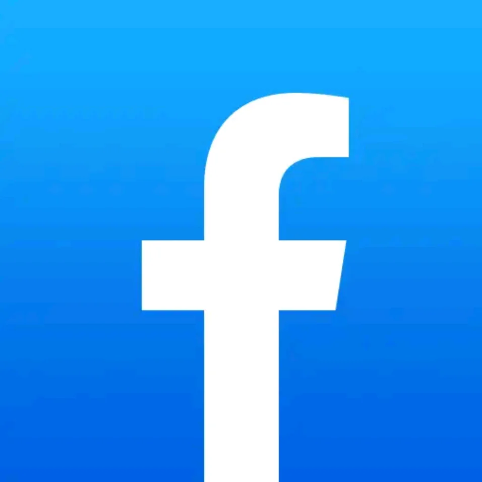 Blue and white Facebook thumbs up logo