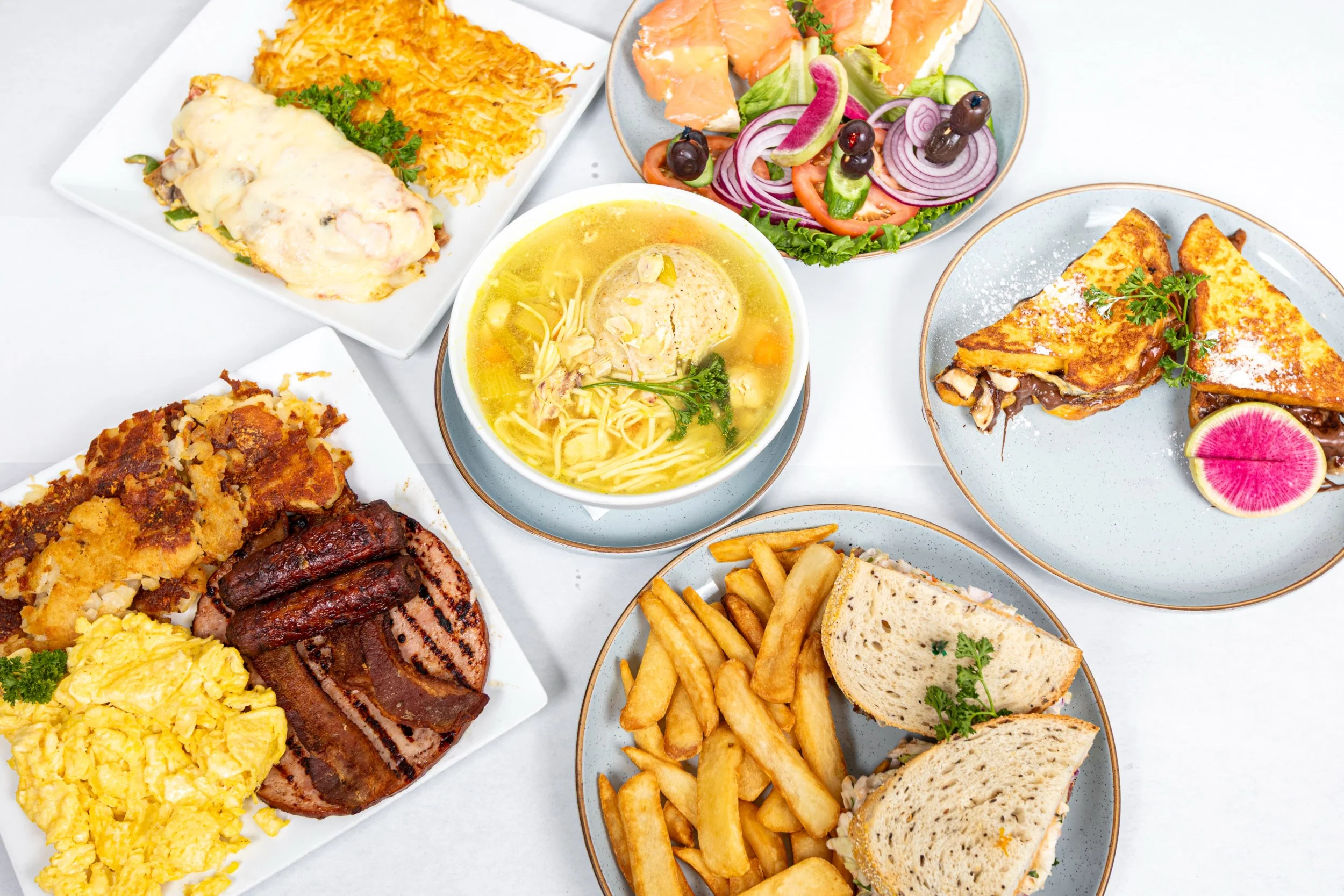 Group of meals on table