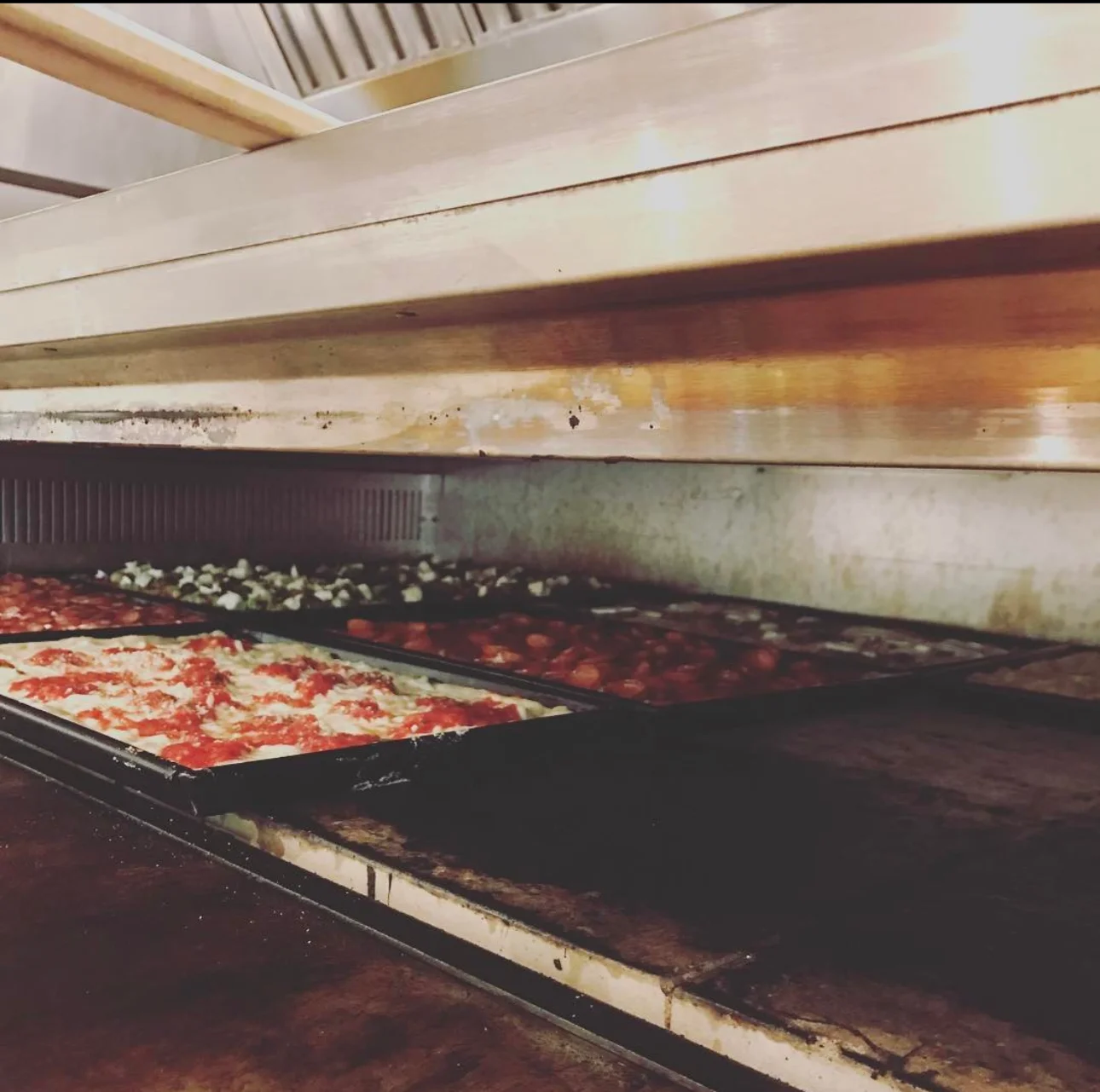Pizza in oven