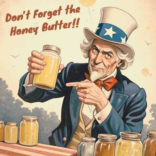 Vintage illustration promoting honey butter