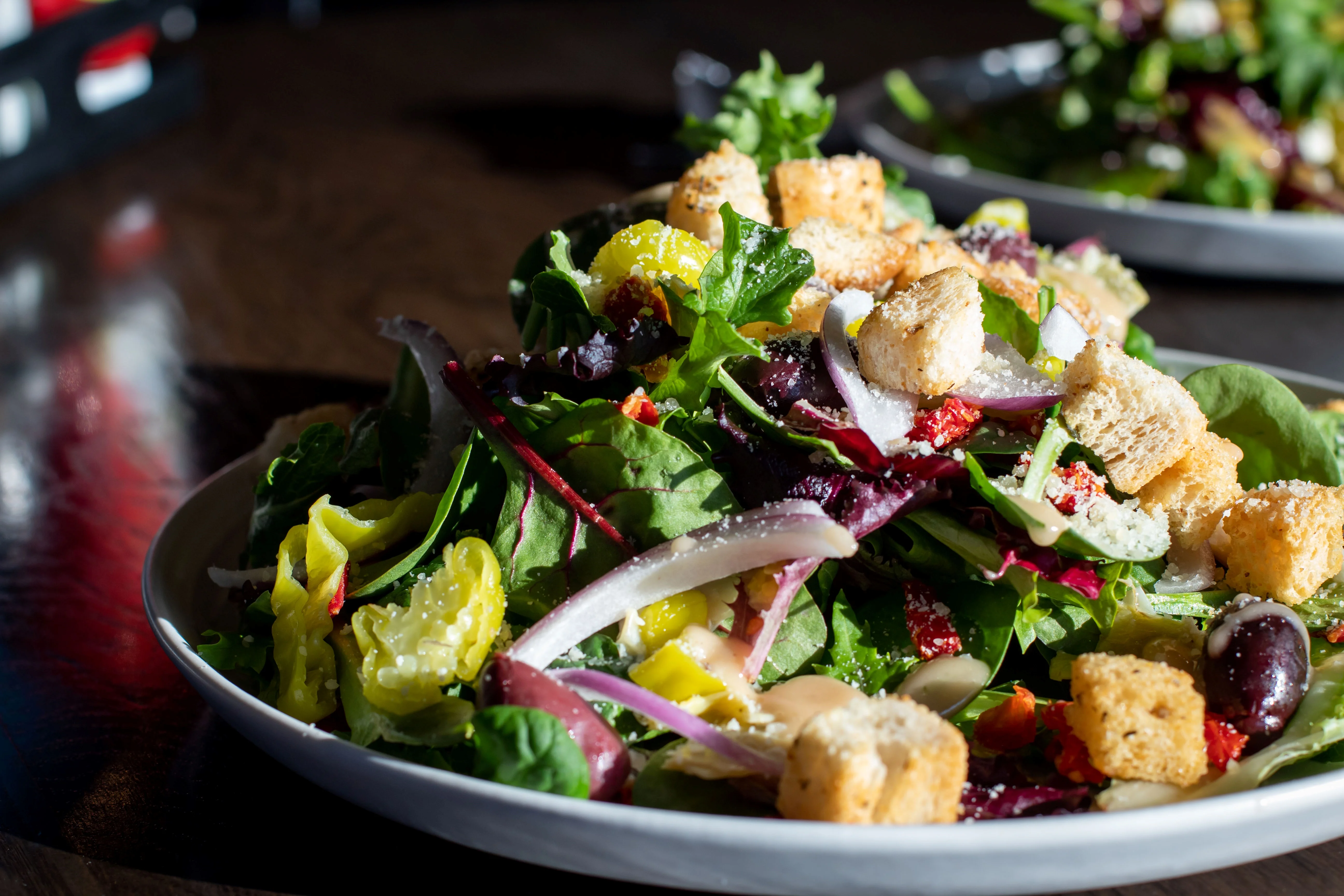 A beautifully arranged table with delicious dishes and drinks.