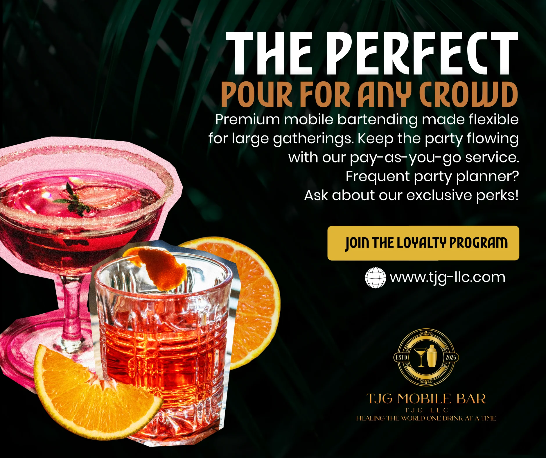 A refreshing fruit smoothie in a glass, garnished with a strawberry on the rim. The drink has a vibrant orange color and is placed on a stainless steel surface.