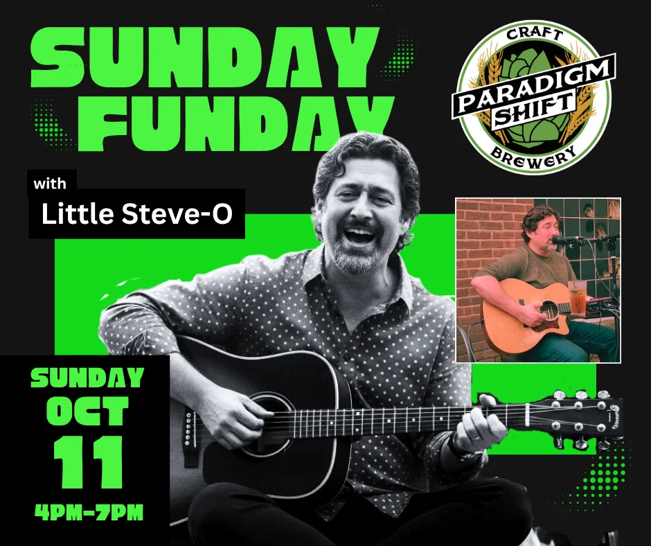 Promotional poster for Sunday Funday event at a craft brewery