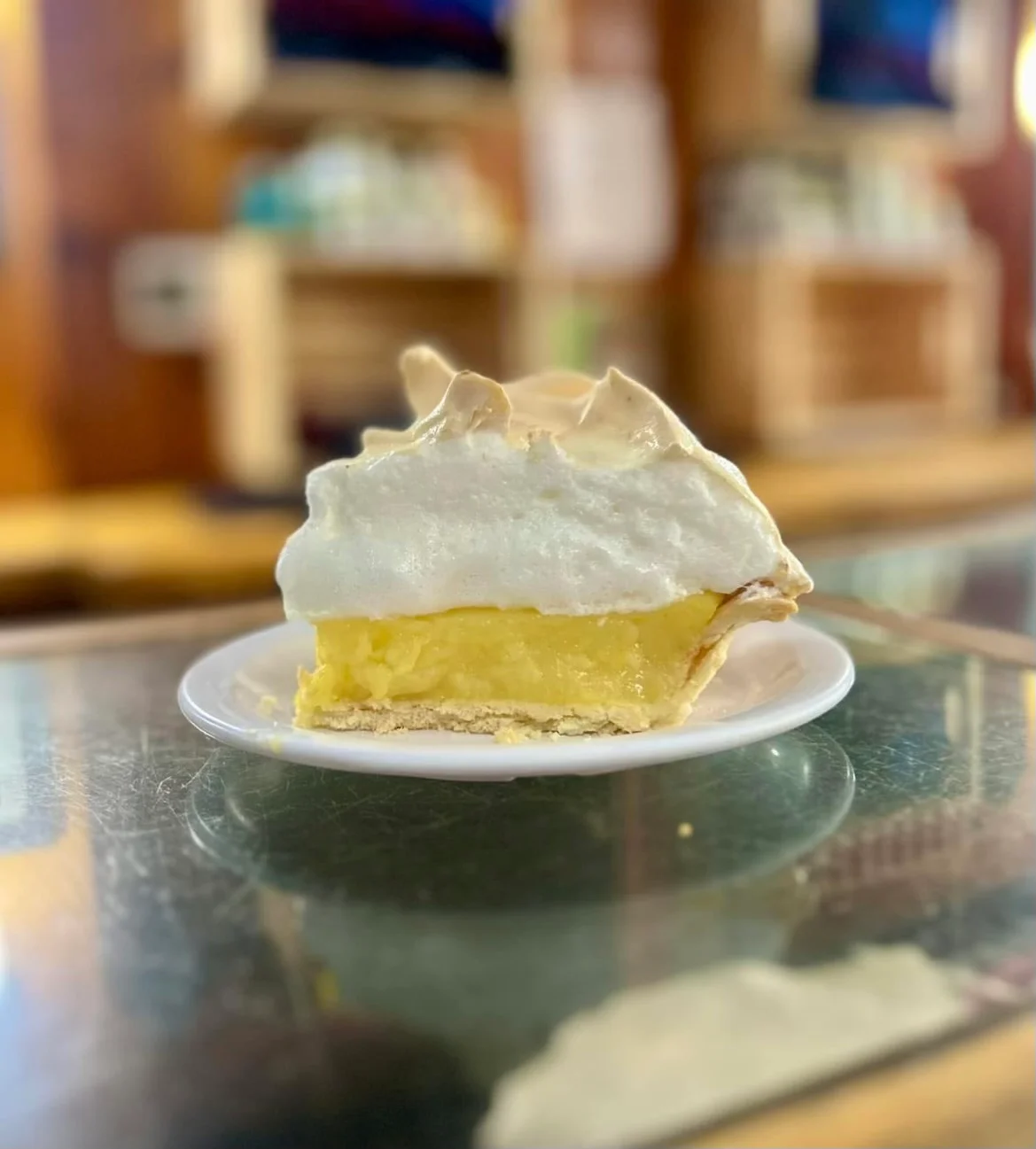 Classic lemon meringue pie with fluffy topping