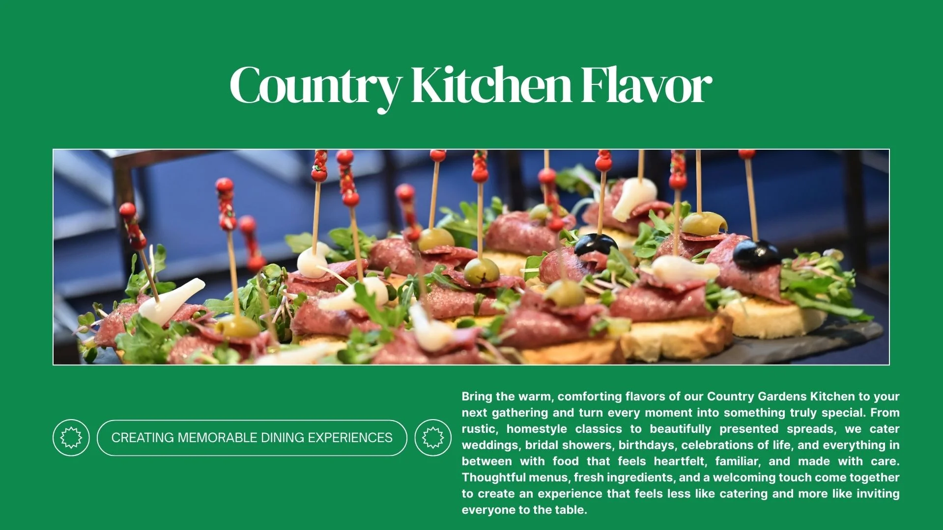 Catering crostini appetizers
