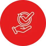 Icon of a hand with a check mark symbolizing approval