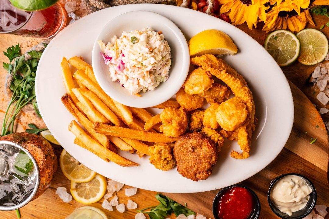 Fried Seafood Platter at The Crazy Crab Jarvis Creek