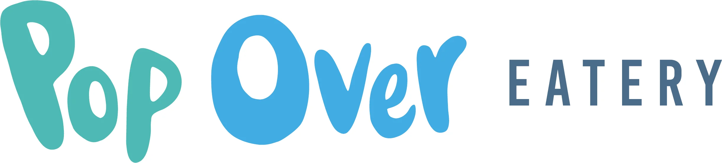 Logo of Pop Over Eatery with playful typography