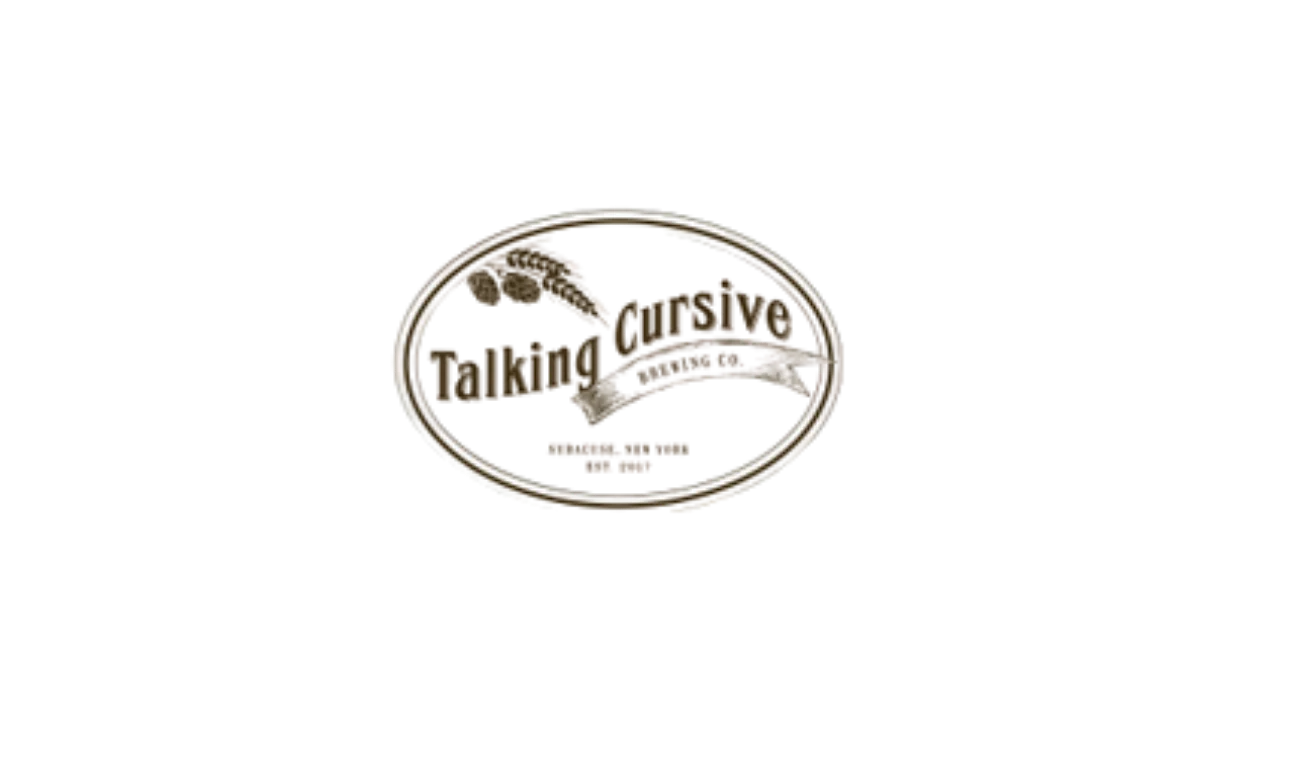Logo of Talking Cursive Winery with grapevine design