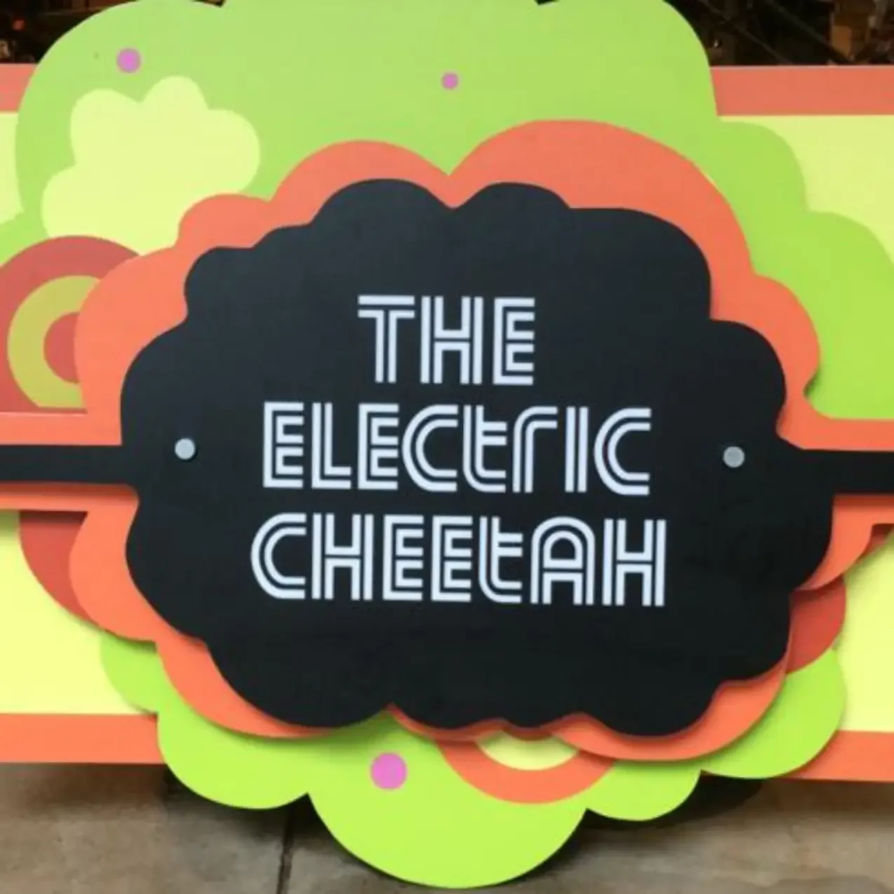 Colorful restaurant sign for The Electric Cheetah